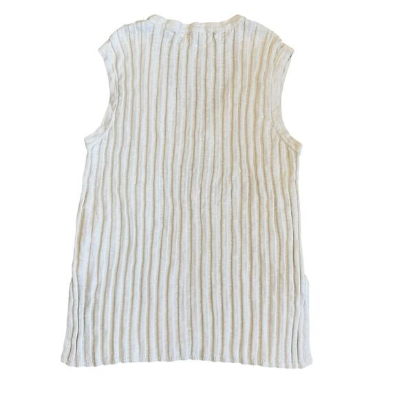 Free People Beach Women’s L Ivory Ribbed Knit Sweater Vest Veda Stretch Relaxed - Picture 7 of 12